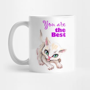 Sweet cute white kitten best friend. Love you cat. Mug